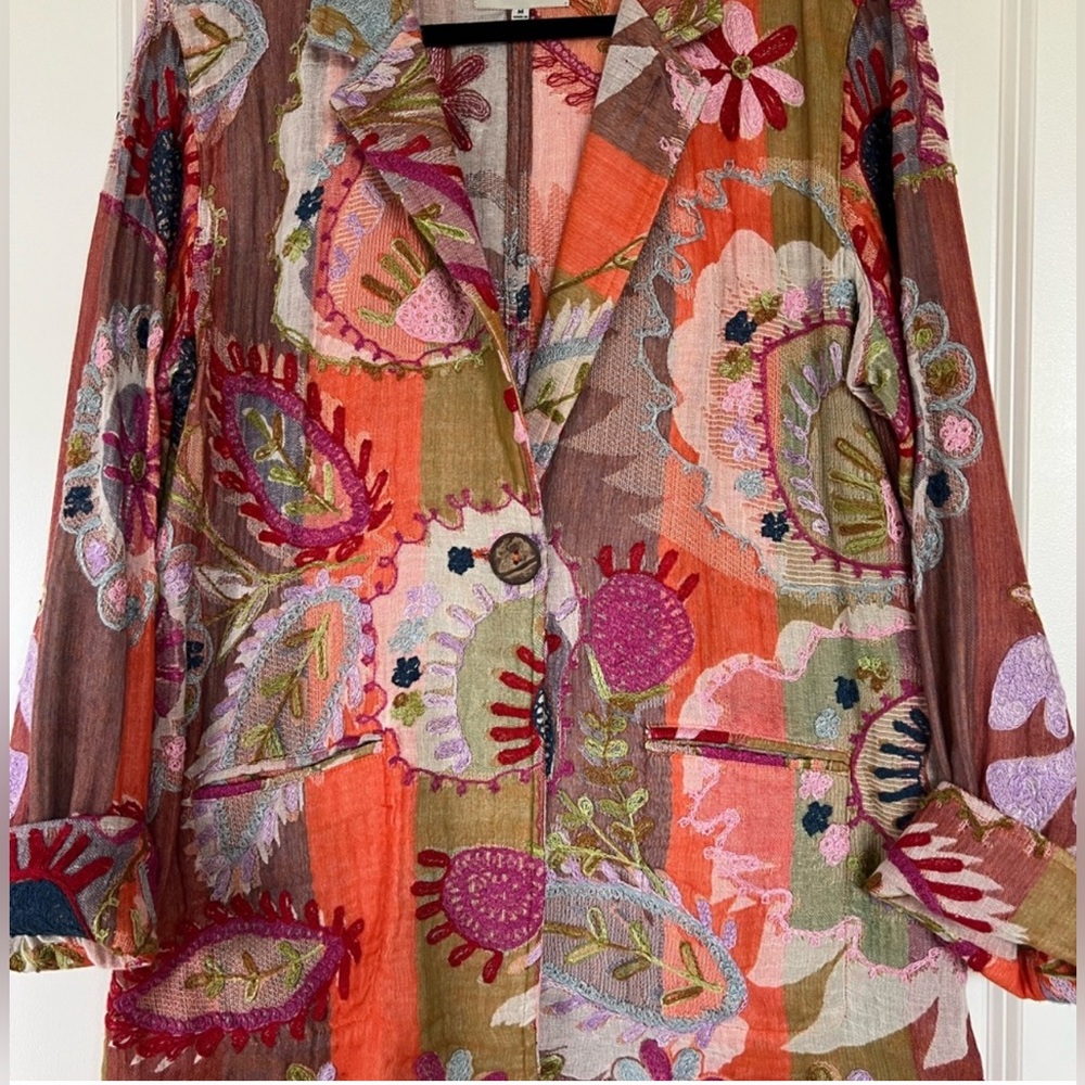 John mark multi color embroidered jacket